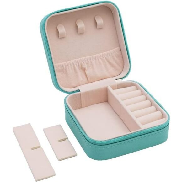 Mini jewelry travel case small portable organizer box for rings earrings necklac - Picture 4 of 7